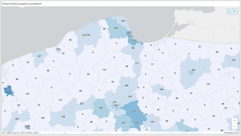 Powiat pucki: szczepienia, raport koronawirus mapa