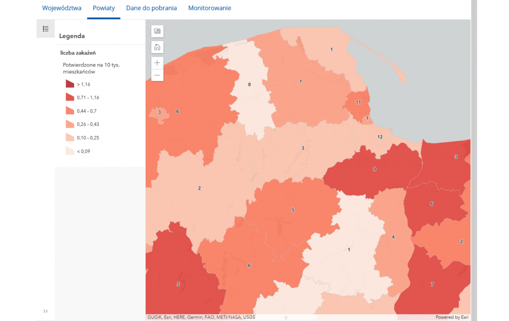 Powiat pucki szczepienia raport koronawirus mapa