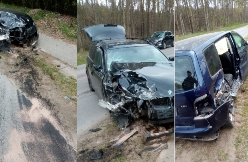 Wypadek w Mieroszynie (5.05.2022) na skrzyżowaniu Puckiej i Sosnowej. Dostał mandat na 1500 zł |…