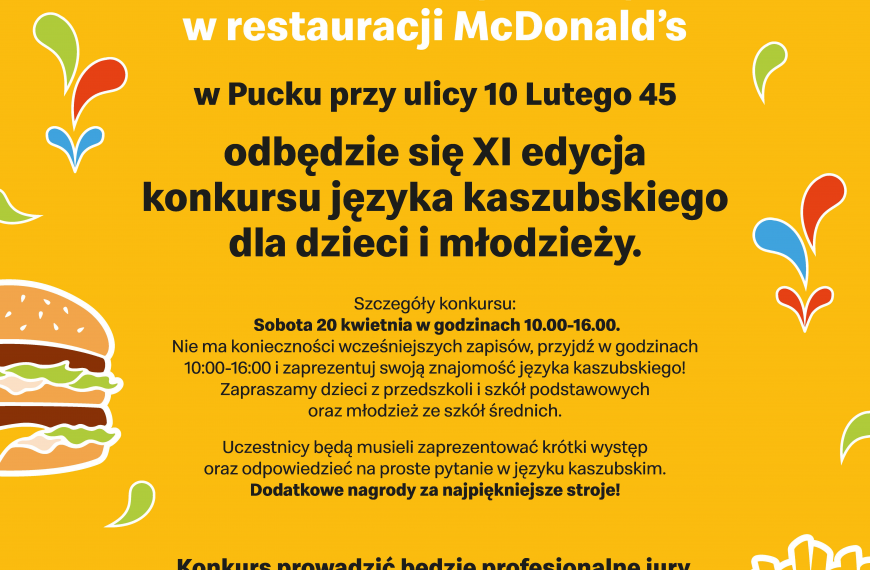Konkurs języka kaszubskiego w McDonald’s w Pucku 2024